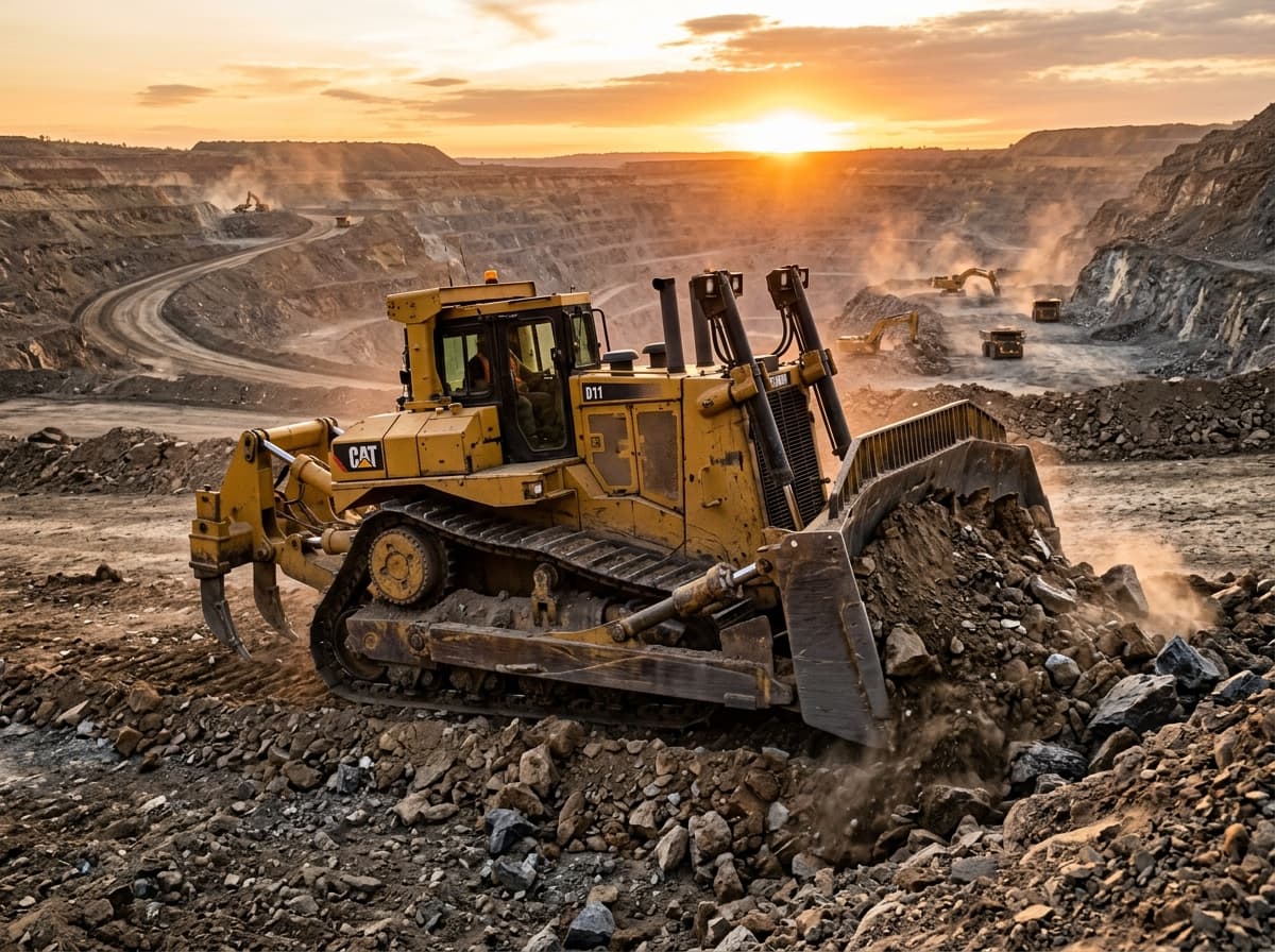 Track Bulldozers operating in a modern mining environment